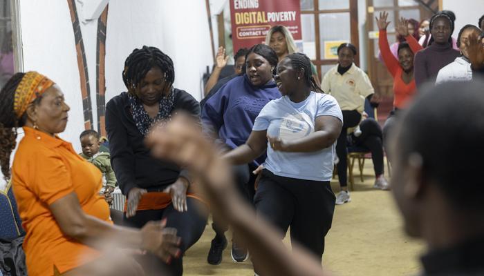 Women at WODIN dancing together