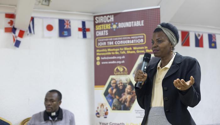 CEO and Founder, Sylvia Kalungi, speaking at a WODIN event.