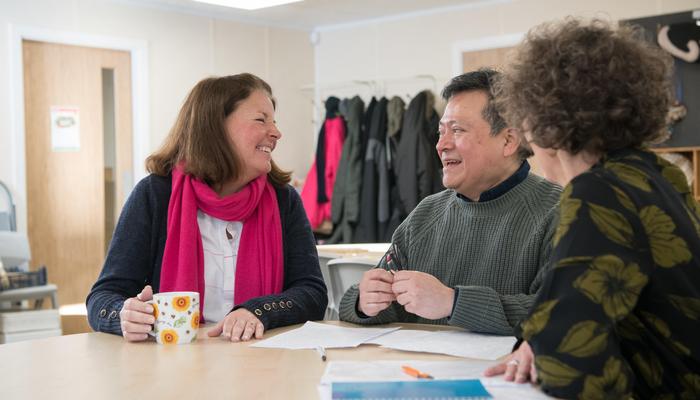 Victoria Ashley, CEO of Ripon Community Link, with Carlos, Regional Manager from Lloyds Bank Foundation.